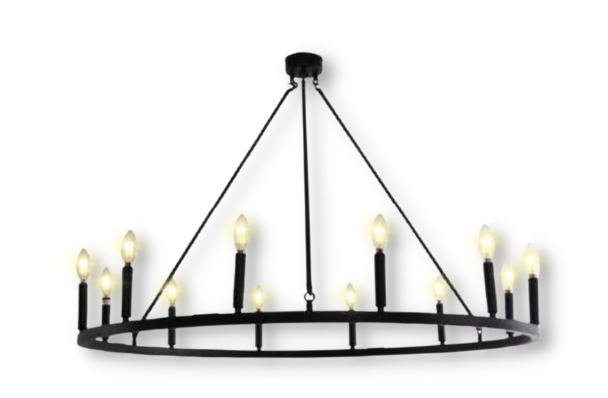 Black Metal Chandelier Light - 116004-12D